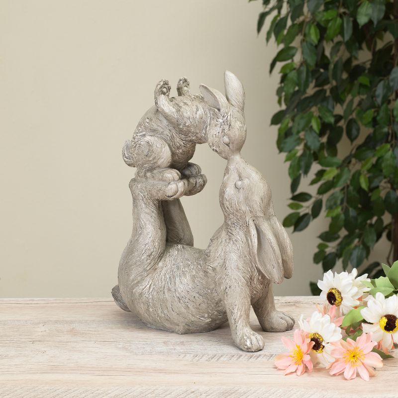 Gerson International 14.5-Inch High Resin Kissing Bunnies Figurine