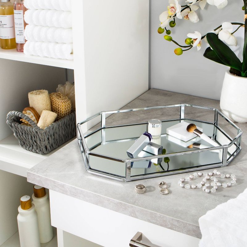 Octagon Design Bathroom Tray Chrome - Home Details