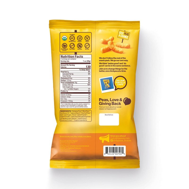 Hippeas Nacho Vibes Organic Chickpea Puffs - 5oz