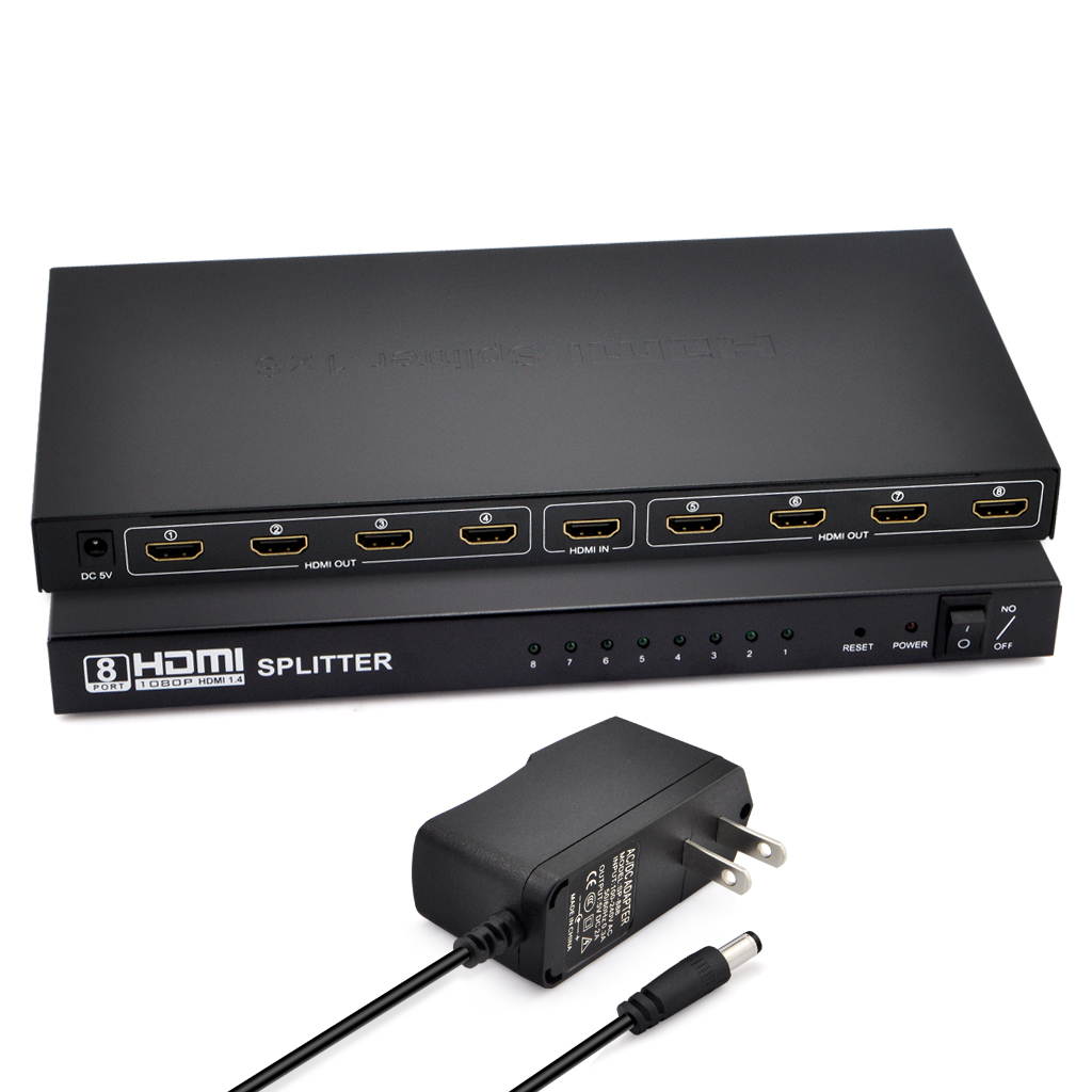 iKKEGOL 8 Port HDMI Splitter Switch Amplify V1.4 108P 3D Video Audio STB HDTV HDCP PS3 DVD