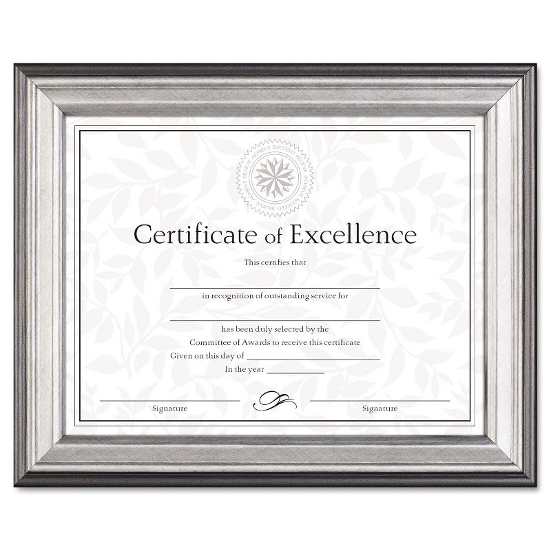 Dax Photo Frame Easel Back Desk/Wall Plastic 8 1/2 x 11 Charcoal/Nickel-Tone N15783NT