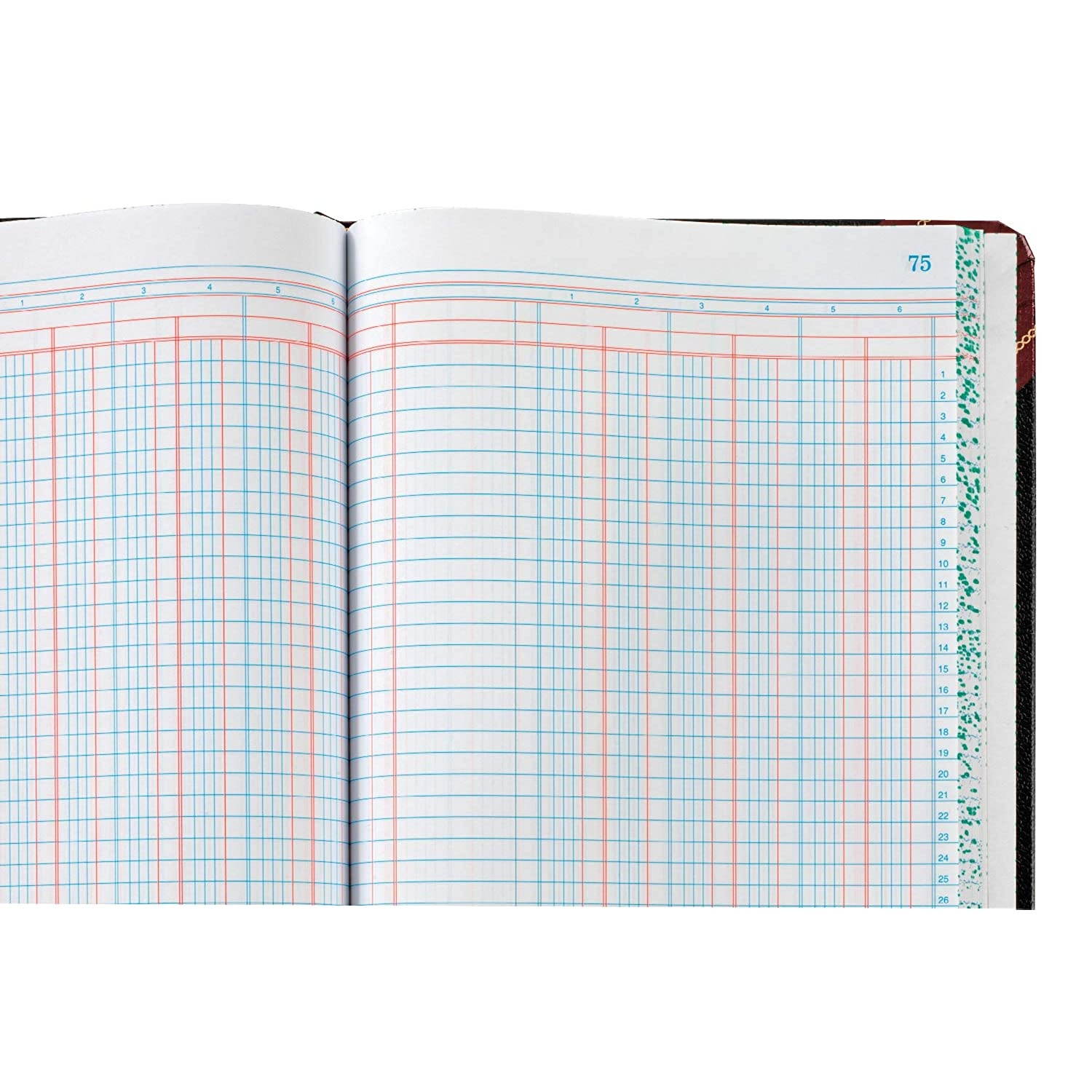 Boorum & Pease 21 Series Columnar Book, 6 Column, 150 Page, Black/Red