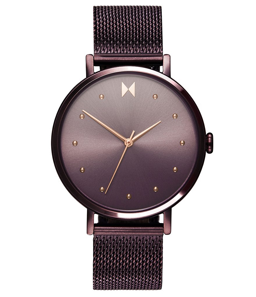 MVMT Dot Vibe Purple Stainless Steel Mesh Bracelet Watch