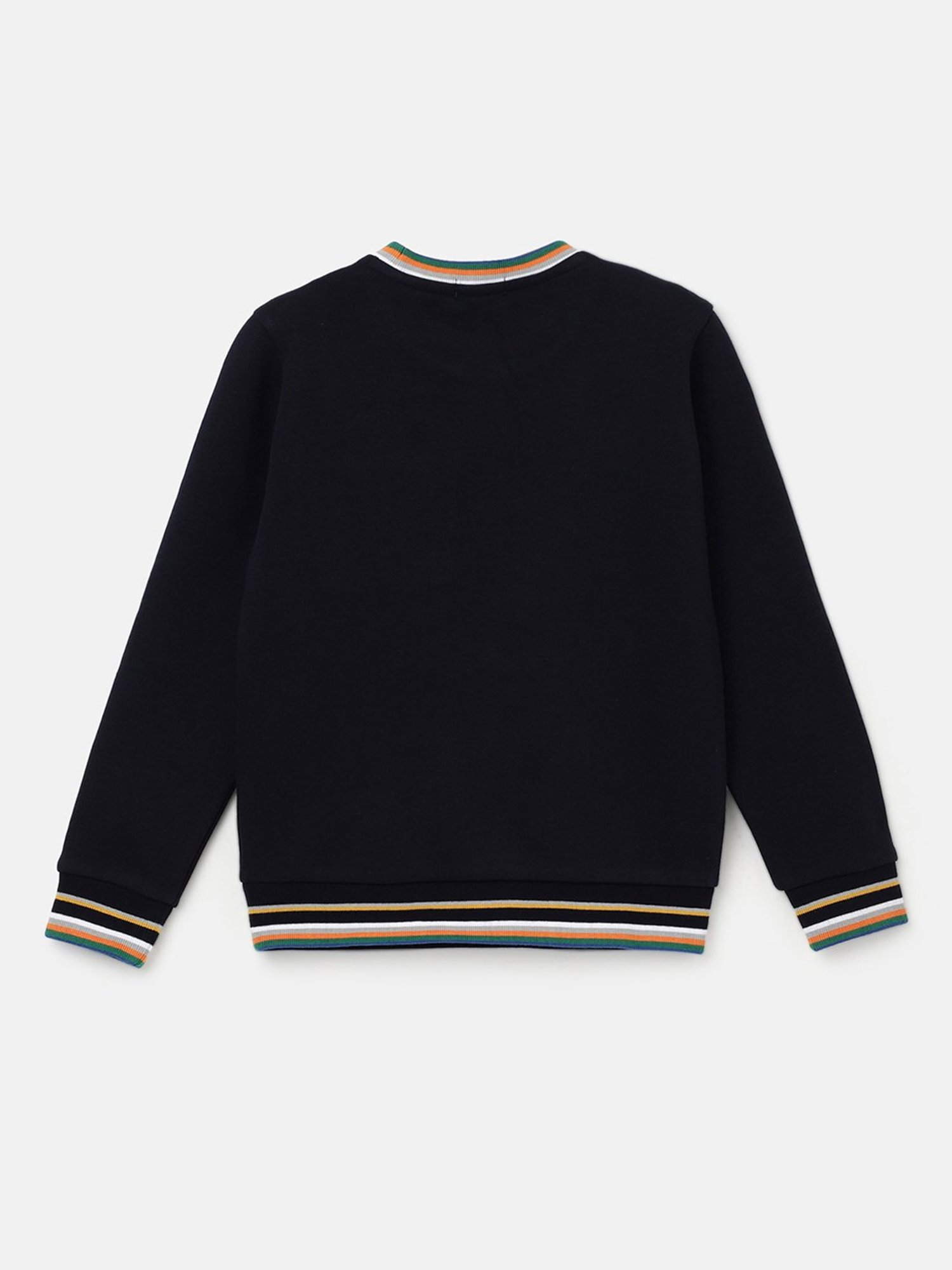 United Colors of Benetton Kids Black Solid Full Sleeves Sweatshirt