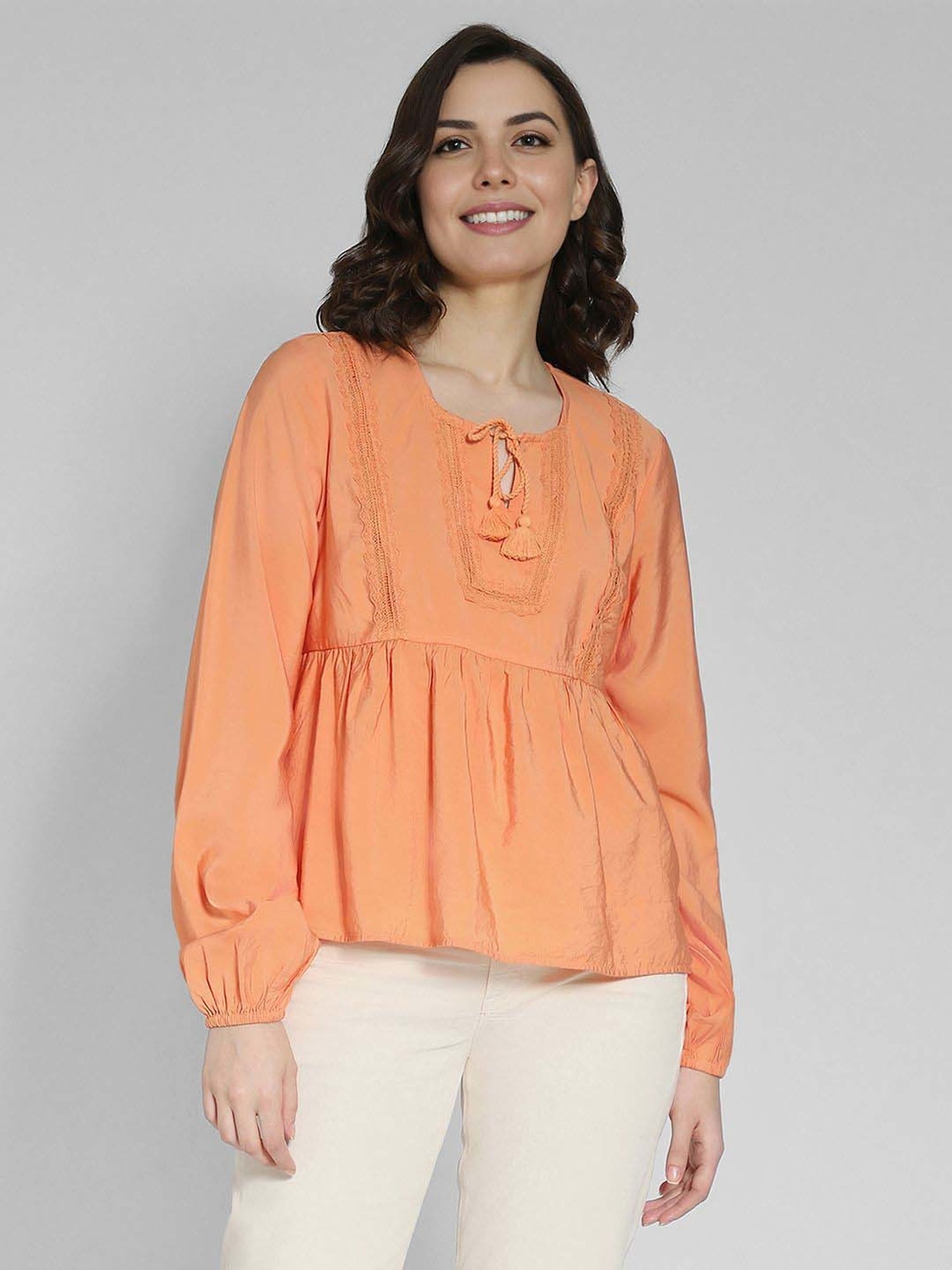 American Eagle Outfitters Orange Plain Top