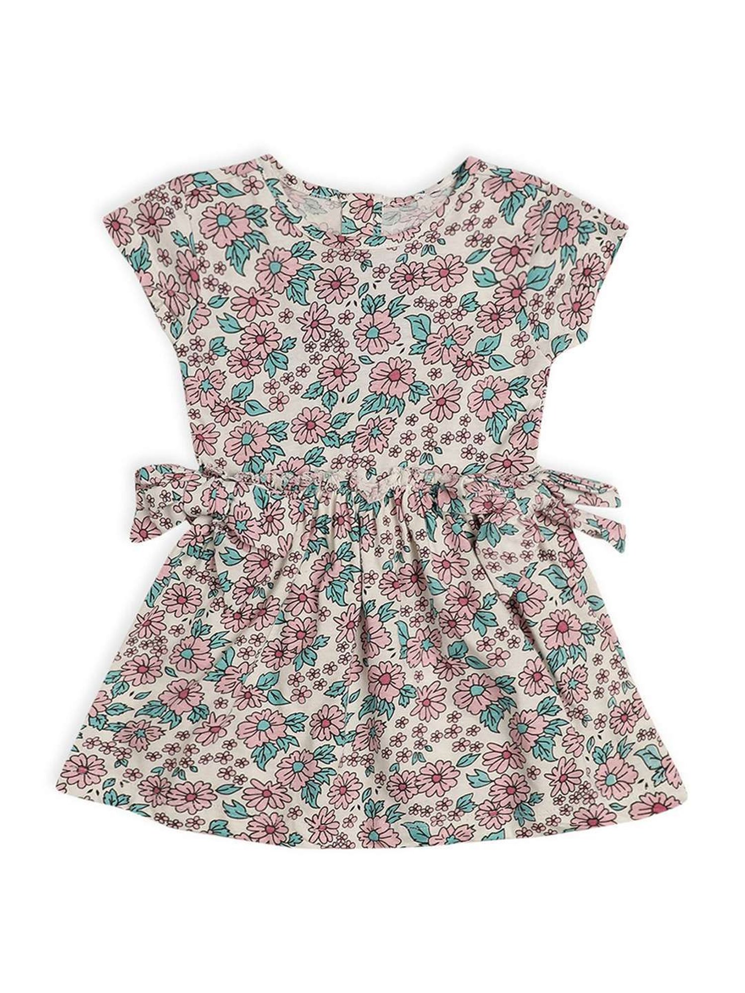 MiArcus Kids Multicolor Cotton Floral Print Dress with Bloomer