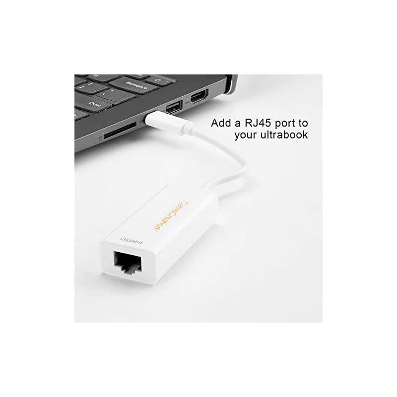USB C to Ethernet Adapter  RJ45 to USB C Network LAN 1Gbps Adapter Type C to Ethernet Dongle Thunderbolt 3 Compatible for MacBook Pro 2020 2019 2018 2017 Dell XPS 2019 White