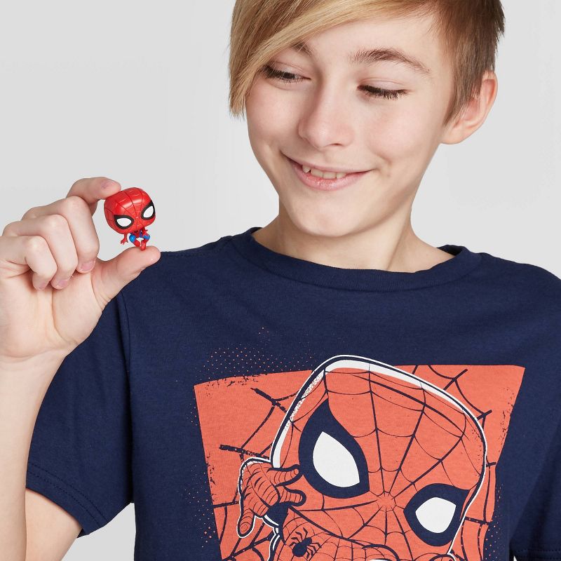 Boys' Marvel 80th Spider-Man Graphic T-Shirt with Mini Funko POP! - Navy XL
