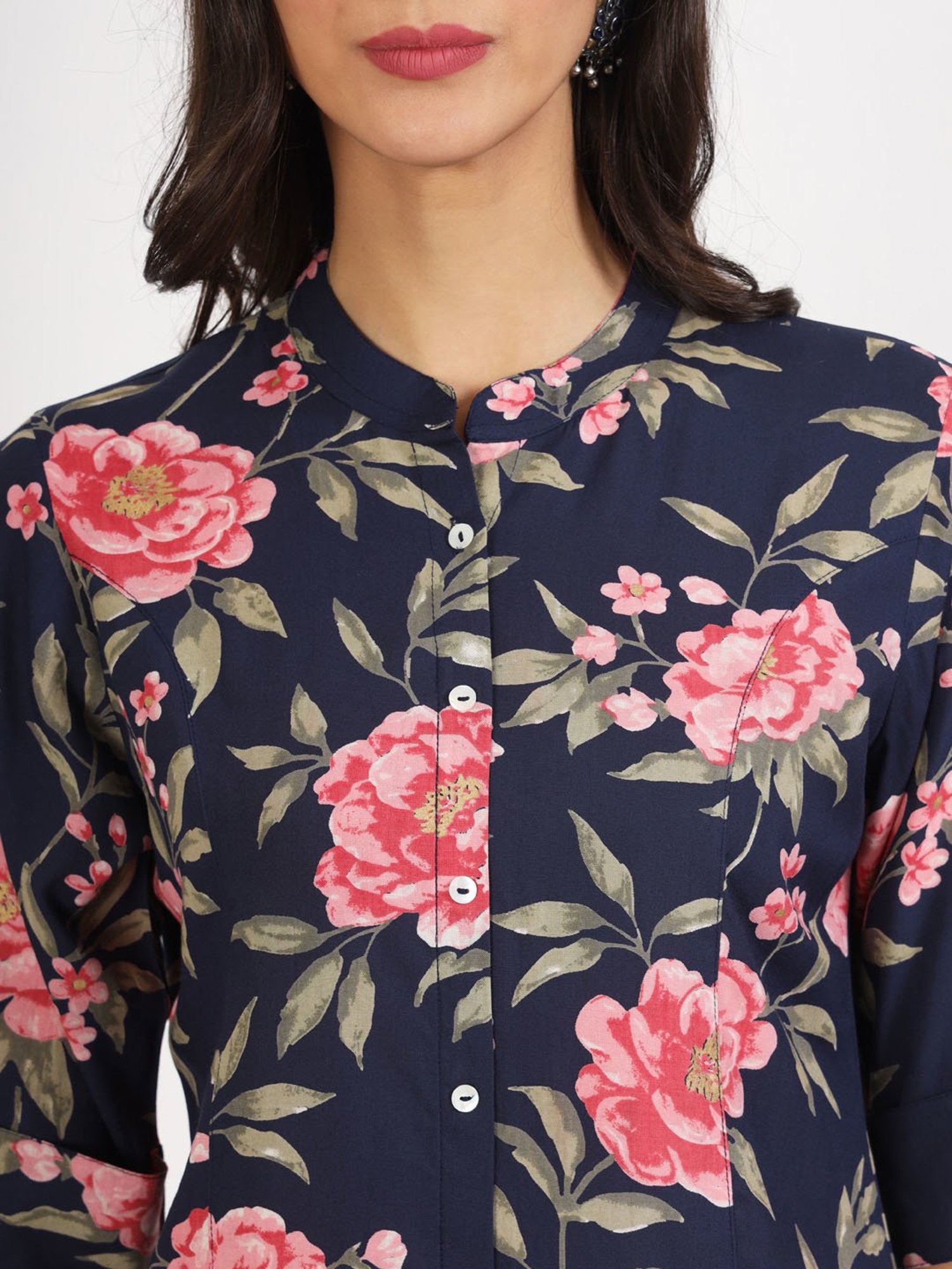 Divena Navy Floral Print Tunic
