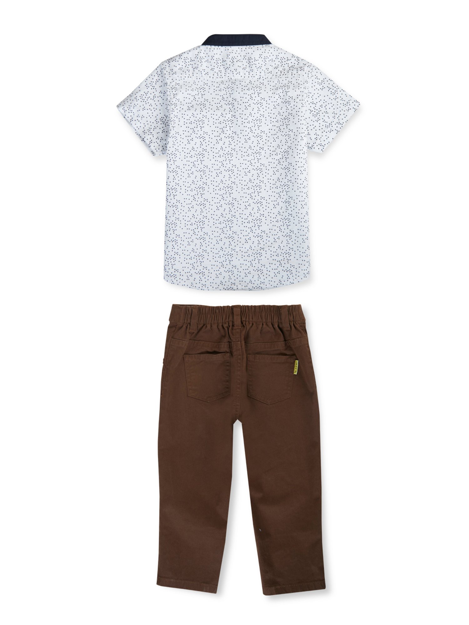 GJ baby White & Brown Printed T-Shirt with Pants