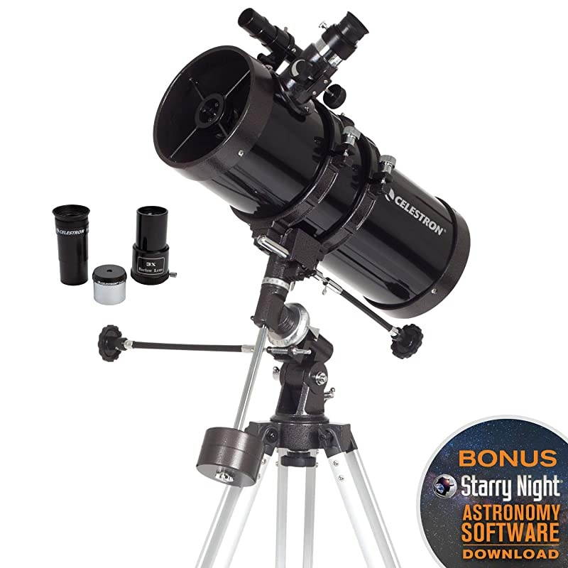 PowerSeeker 127EQ Telescope - Manual German Equatorial Telescope for Beginners - Compact and Portable - Bonus Astronomy Software Package - 127mm Aperture