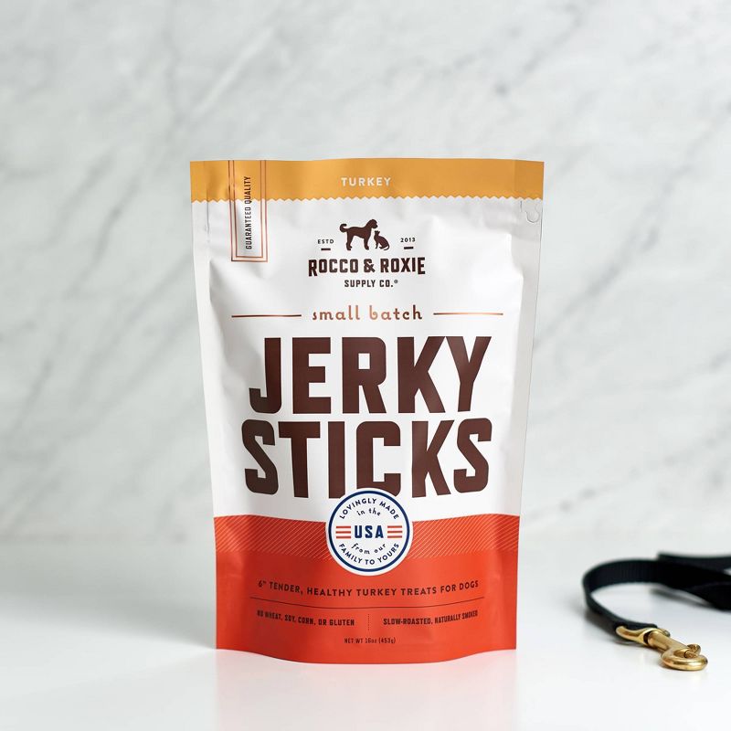 Rocco & Roxie Supply Co. Turkey Jerky Sticks Chewy Dog Treats - 16oz