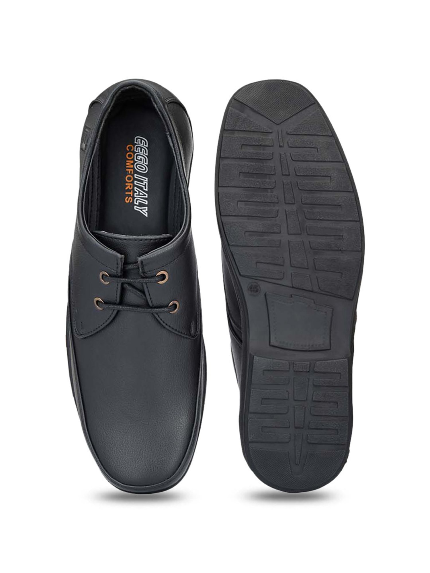 Eego Italy Men's Black Derby Shoes