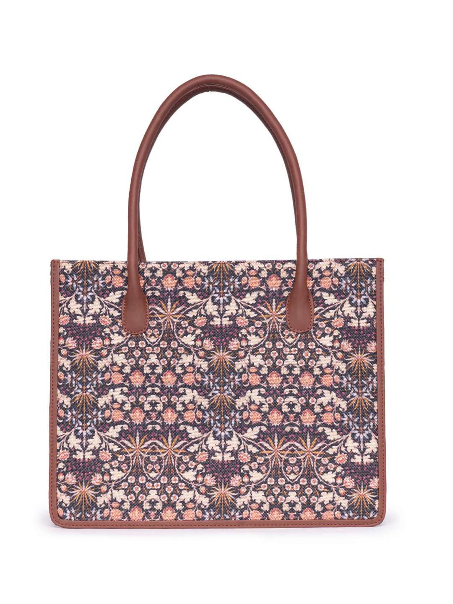 ZOUK Kashmir Blooms Book Multicolor Printed Tote Handbag