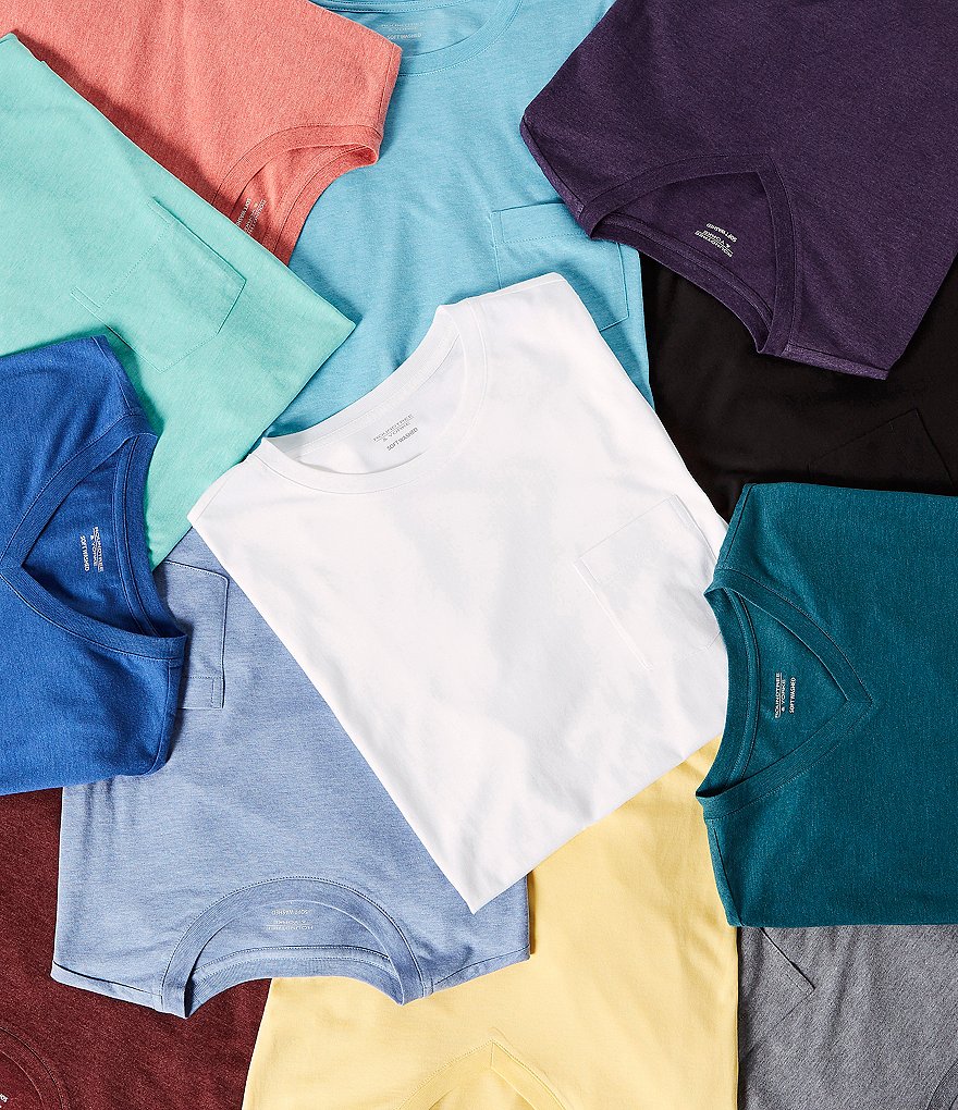 Roundtree & Yorke Soft Washed Short-Sleeve Solid V-Neck Tee