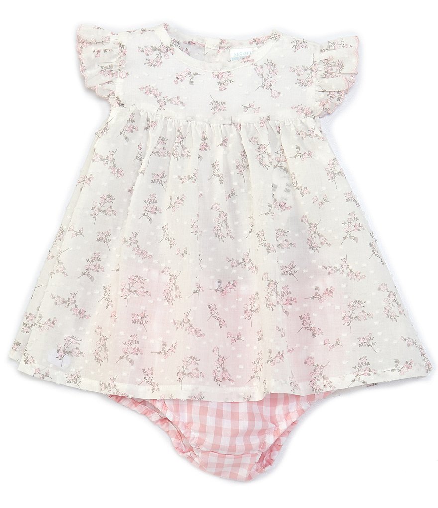 Habitual Baby Girls 12-24 Months Flutter-Sleeve Striped Faux-Wrap Dress