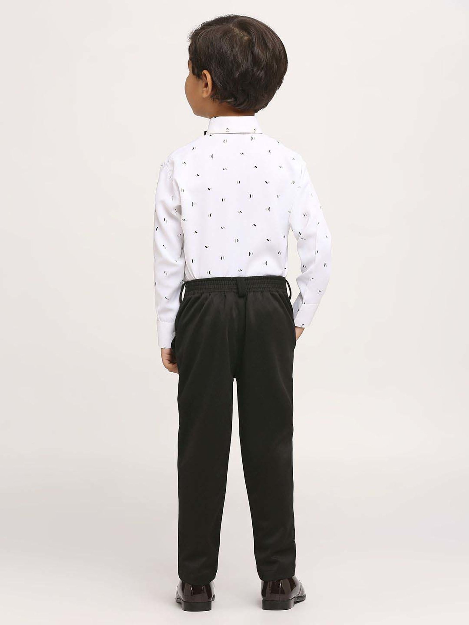 Kids Island Boys Green Printed Full Sleeves Suit Set