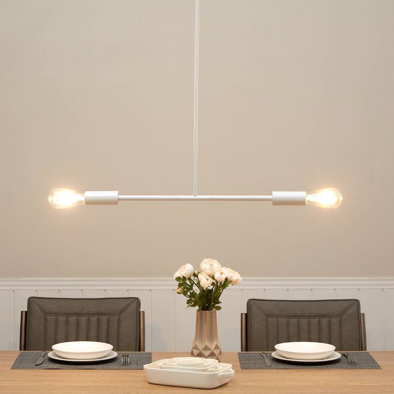 52" Kelvingston Island Pendant Lamp White - Aiden Lane