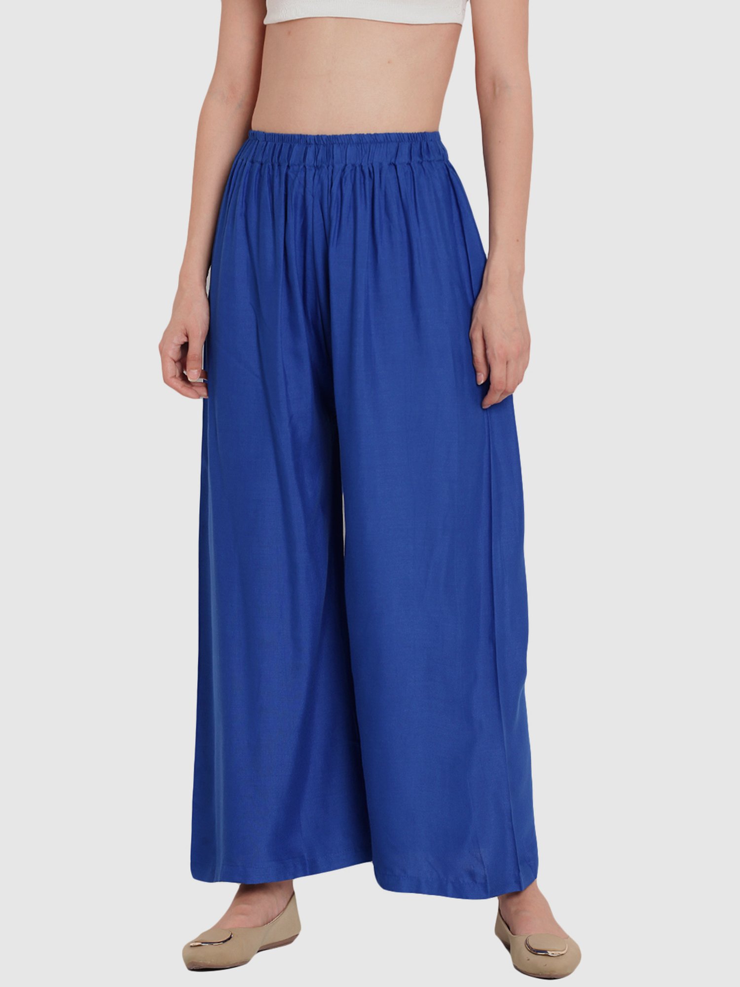 Saffron Threads Black Elasticated Palazzos