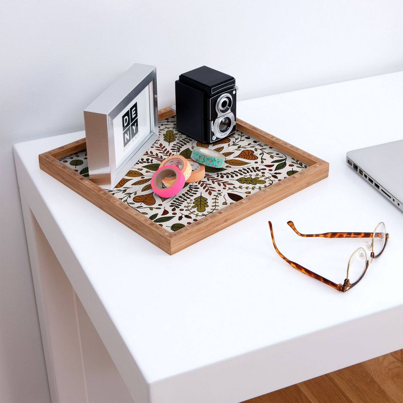 13" Wood Alisa Galitsyna Fall Pattern Small Square Tray - society6