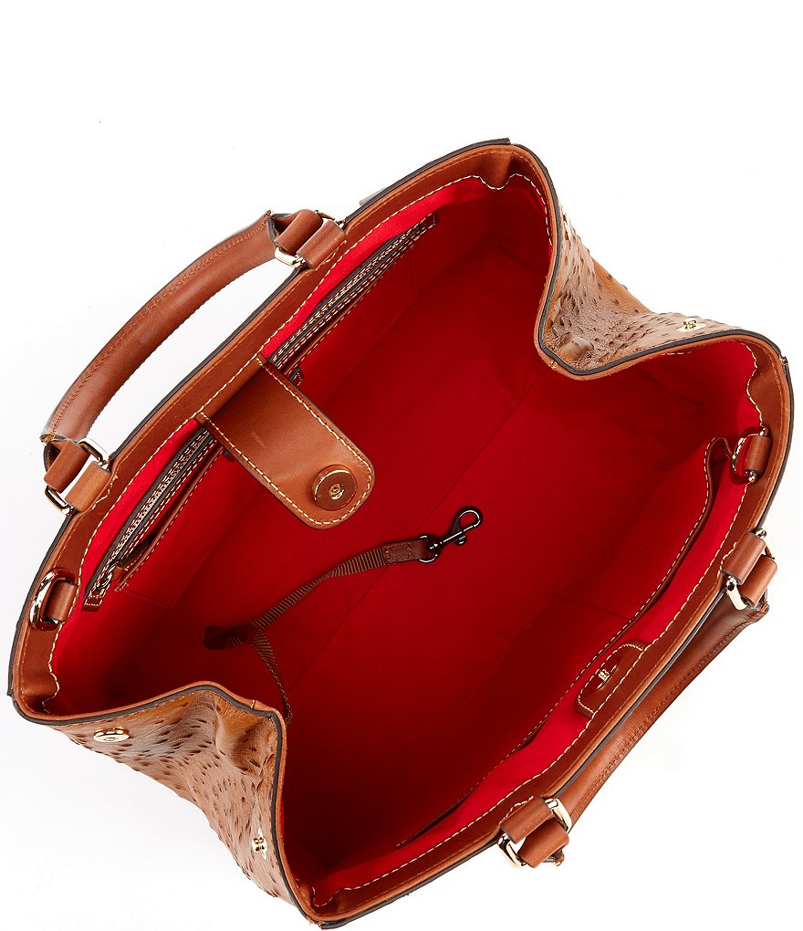 Dooney & Bourke Ostrich Collection Zip Satchel Bag