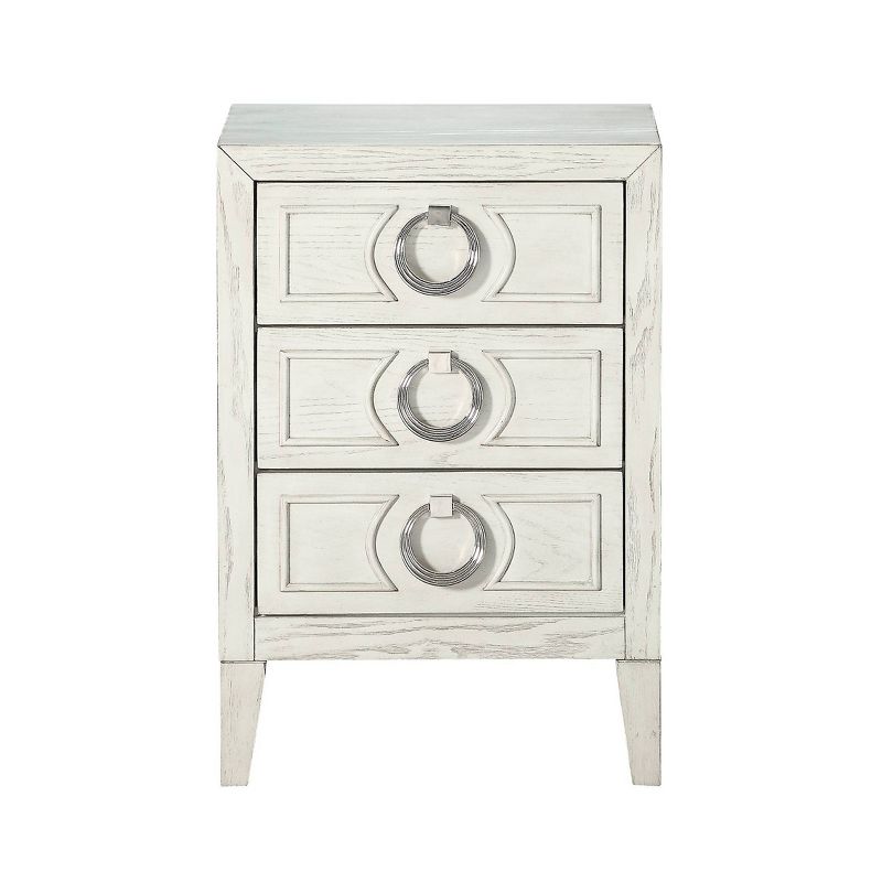 Bianca 3 Drawer Chairside Chest White - Treasure Trove Accents
