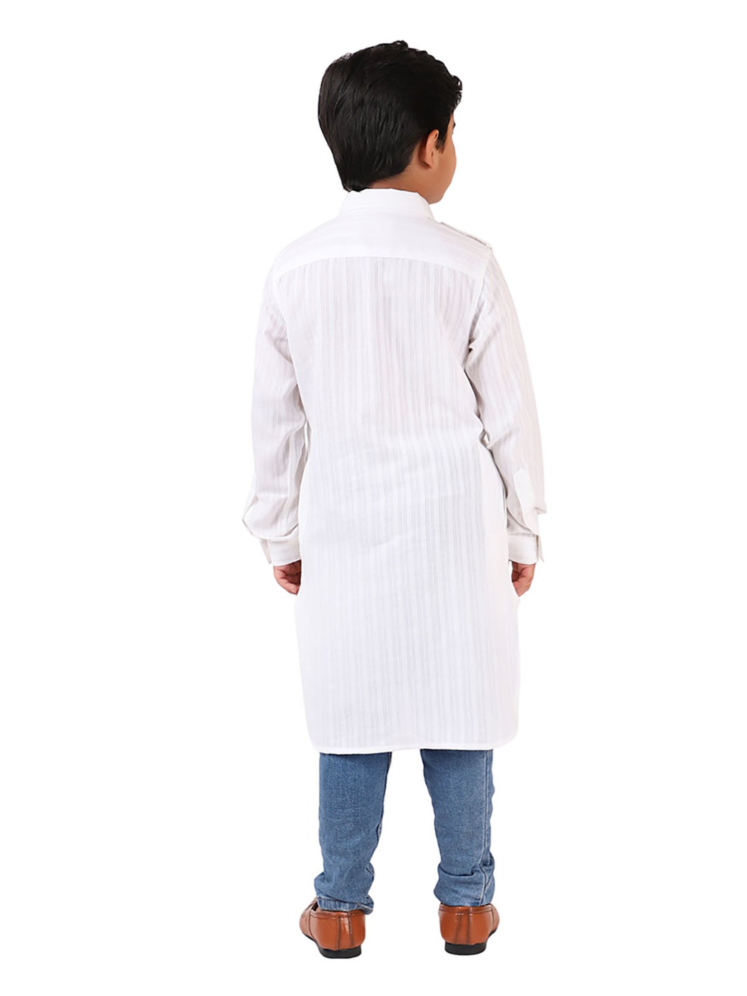 TABARD Kids Red Printed Full Sleeves Kurta