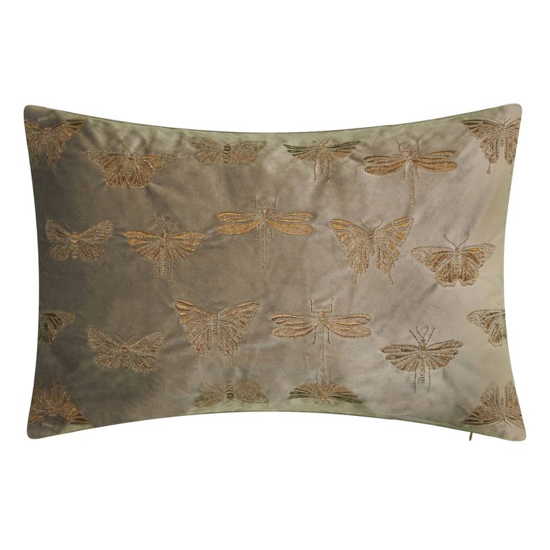 13"x20" Butterfly Throw Pillow Gray - Edie@Home