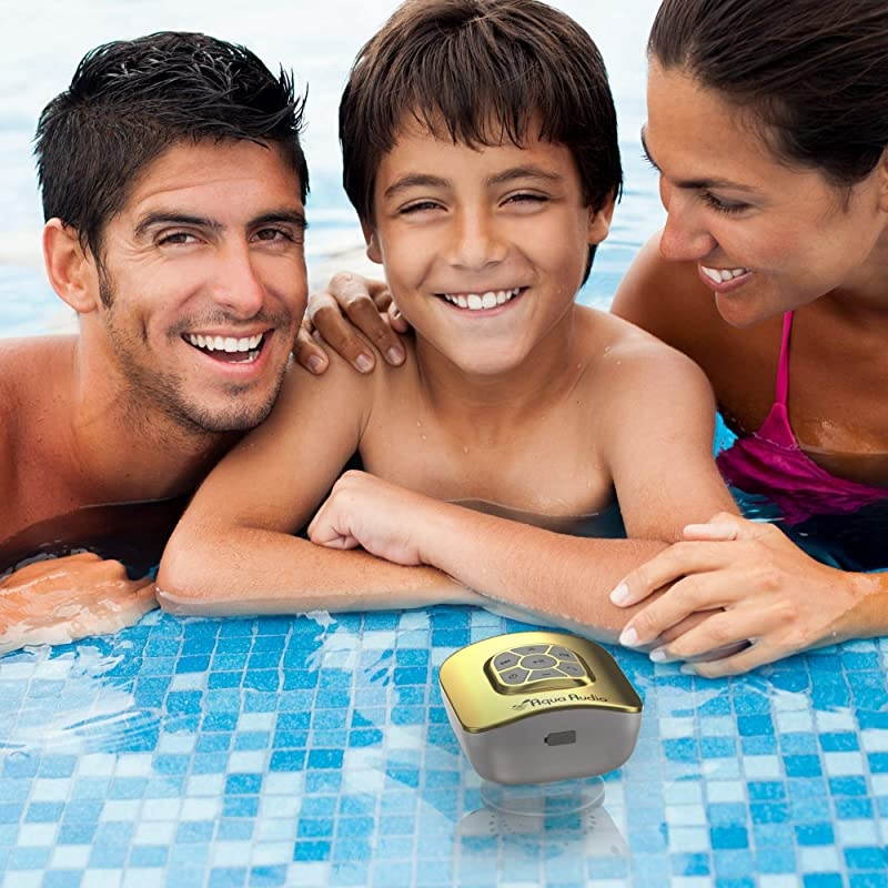 Portable Waterproof Bluetooth Speaker with Suction Cup 10 Hours PlaytimeBuiltin Mic Gold