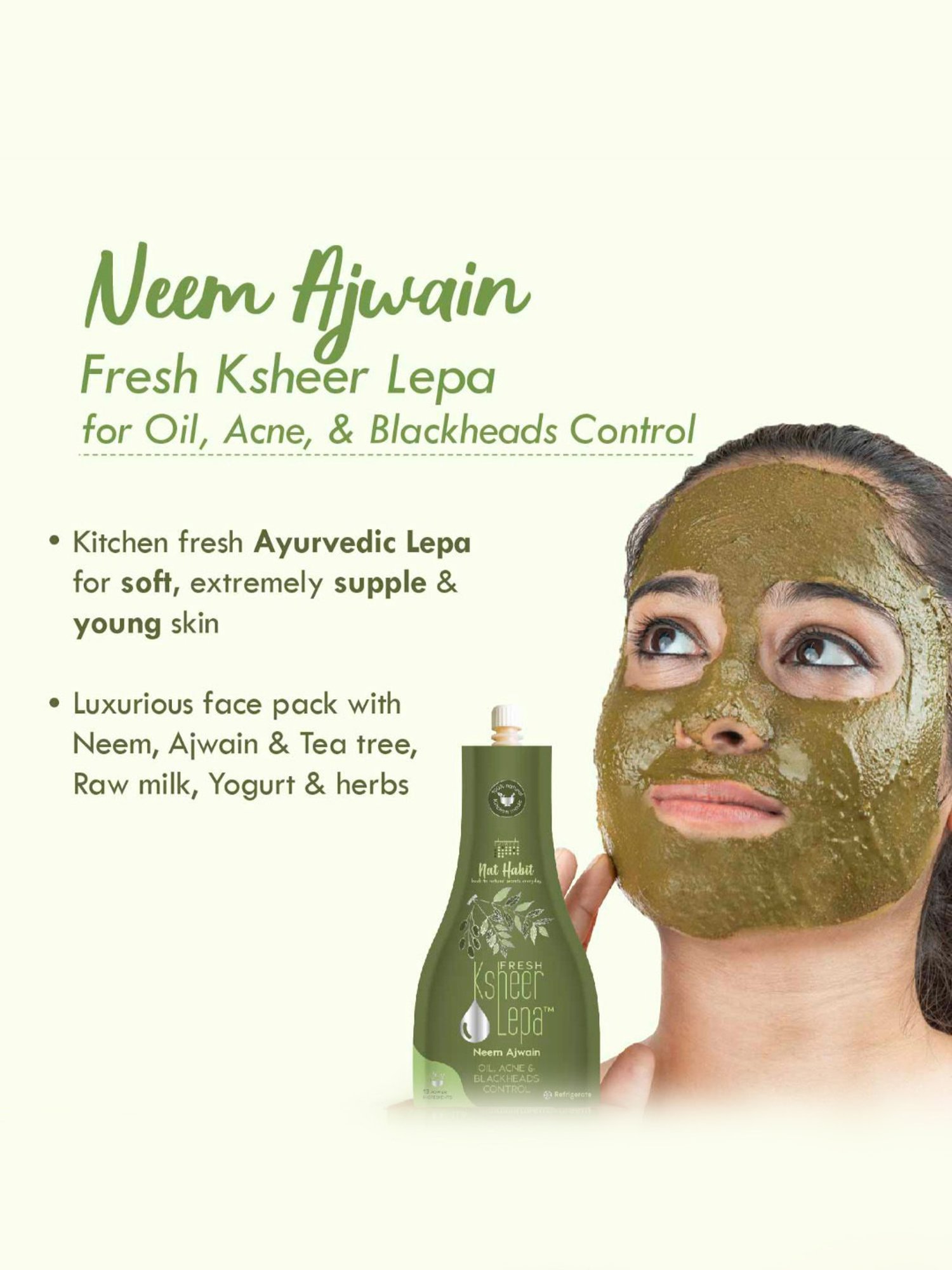 Nat Habit Neem Ajwain Fresh Ksheer Lepa - Pack of 2