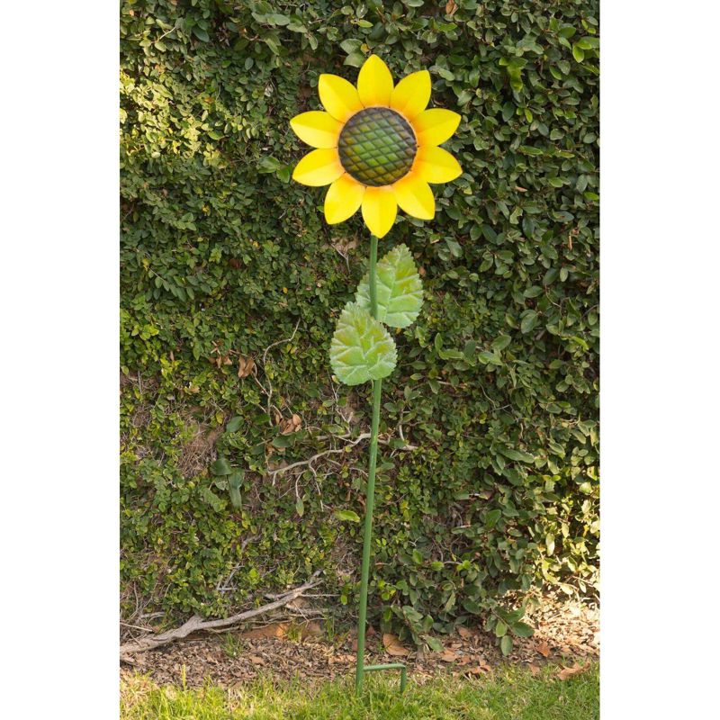 63"x16" Spring Festive Blooming Metal Sunflower Garden Stake - Alpine Corporation