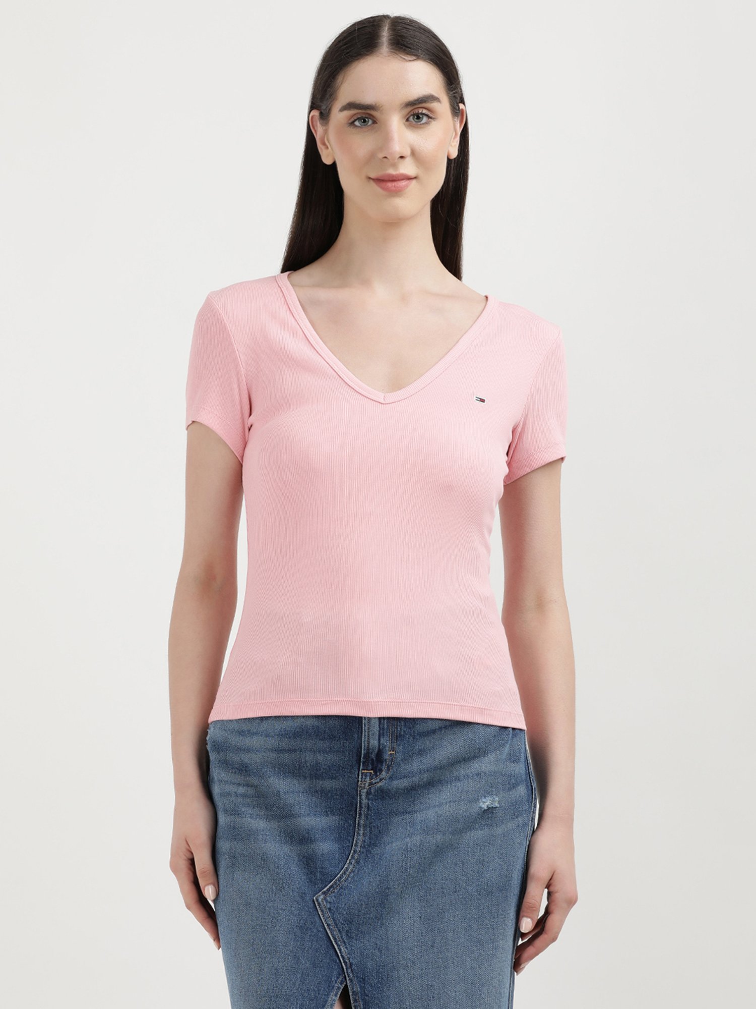 TOMMY HILFIGER Light Pink Slim Fit T-Shirt