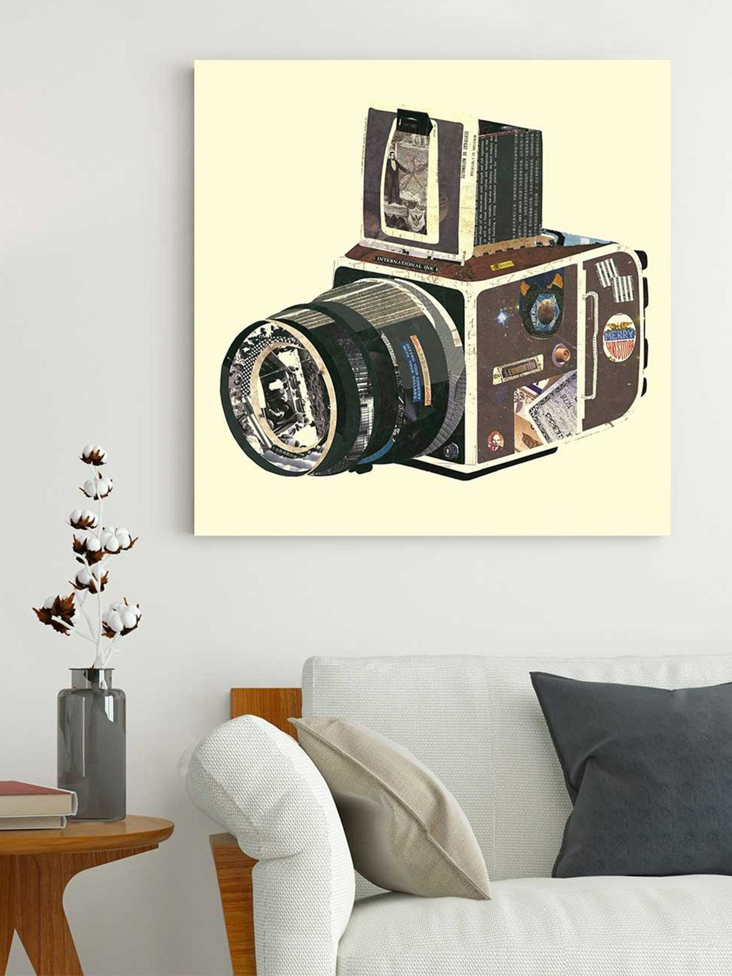 Art Street Antique SLR Camera Printed Multicolor Engineered Wood Wall Art