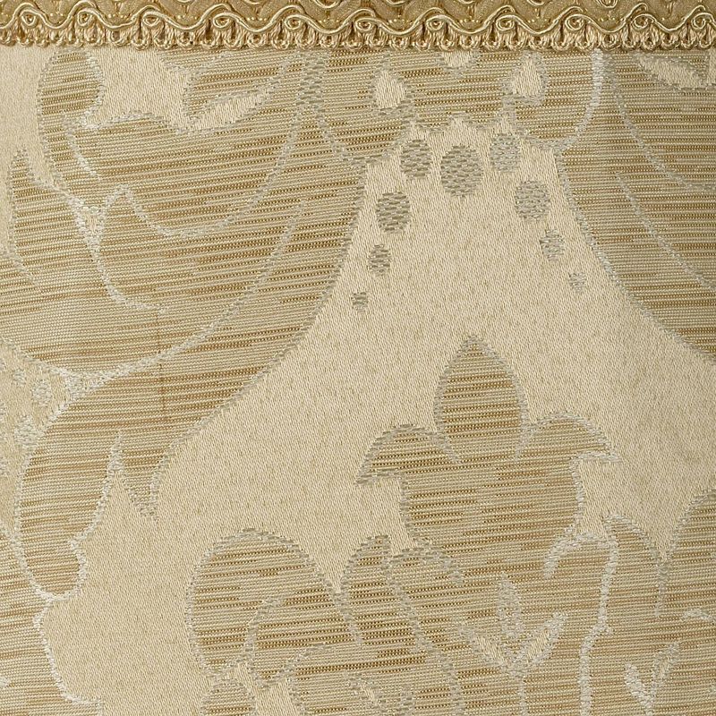 Springcrest Ivory Brocade Large Lamp Shade 10" Top x 17" Bottom x 11" High (Spider) Replacement with Harp and Finial