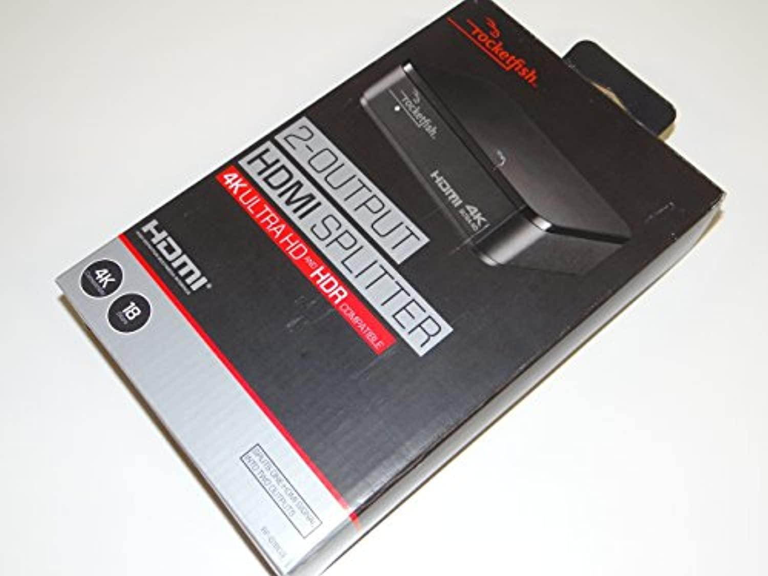 Rocketfish - 2-Output HDMI Splitter with 4K and HDR Pass-Through - Black
