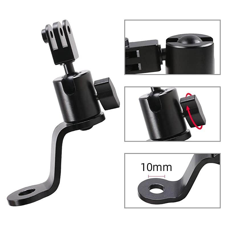Motorcycle Rearview Mirror Mount Holder Motorcycle Fixed Holder Mount for Gopro Hero 8765 BlackYIAKASOSJCAMDJI Osmo Action Cameras Perfect Motorcycle Sports Camera Holder Bracket