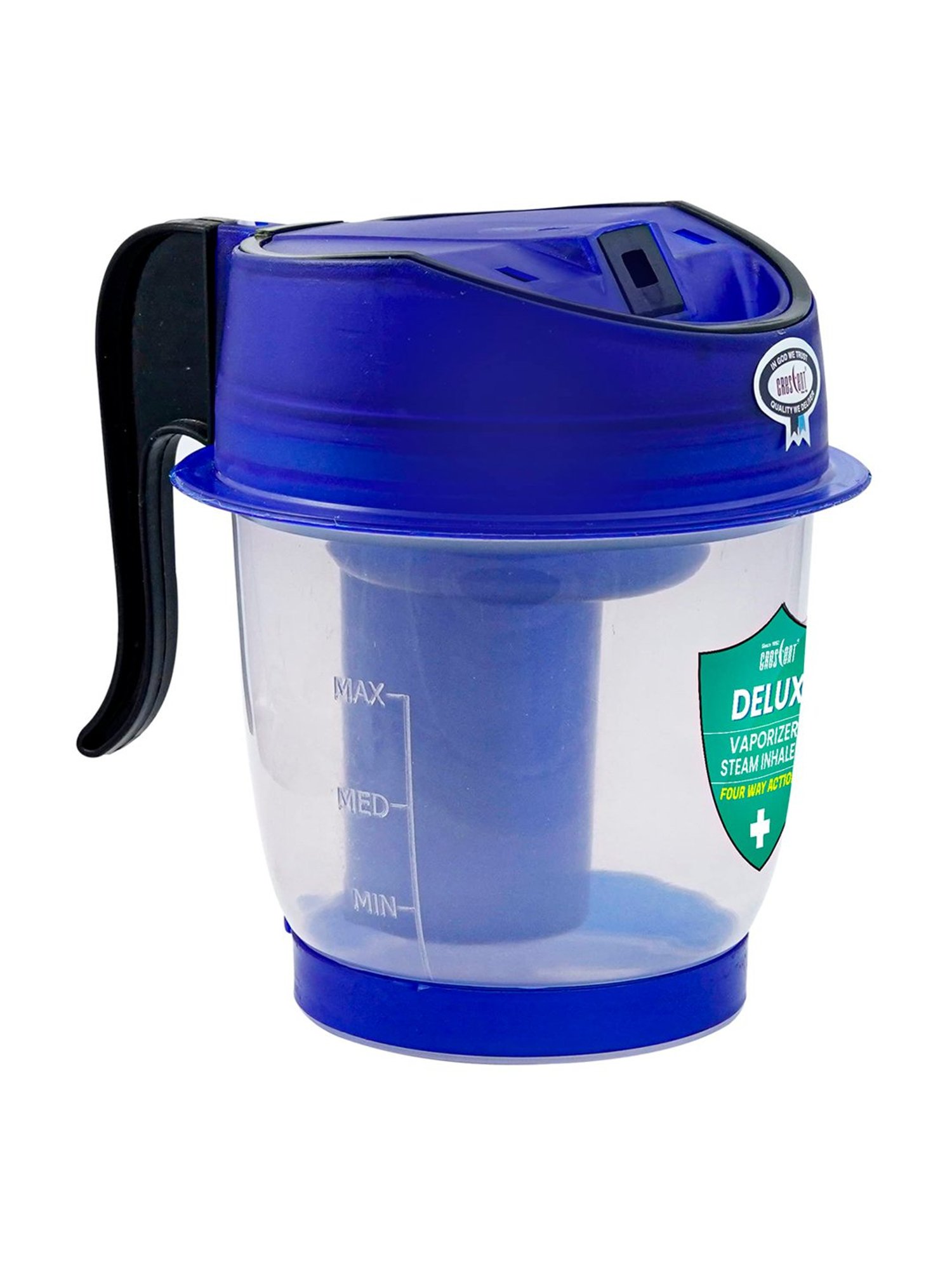 Crescent Delux Facial Steamer Vaporizer for Cold & Cough, Separate Water Storage Container (Blue)