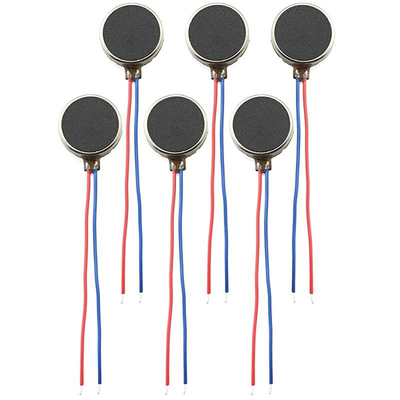 Magic&Shell 6PCS DC 3V 85mA 12000 RPM Flat Mini Vibrating Vibration Motor Coin Motor for Mobile Phone 10x2.7mm