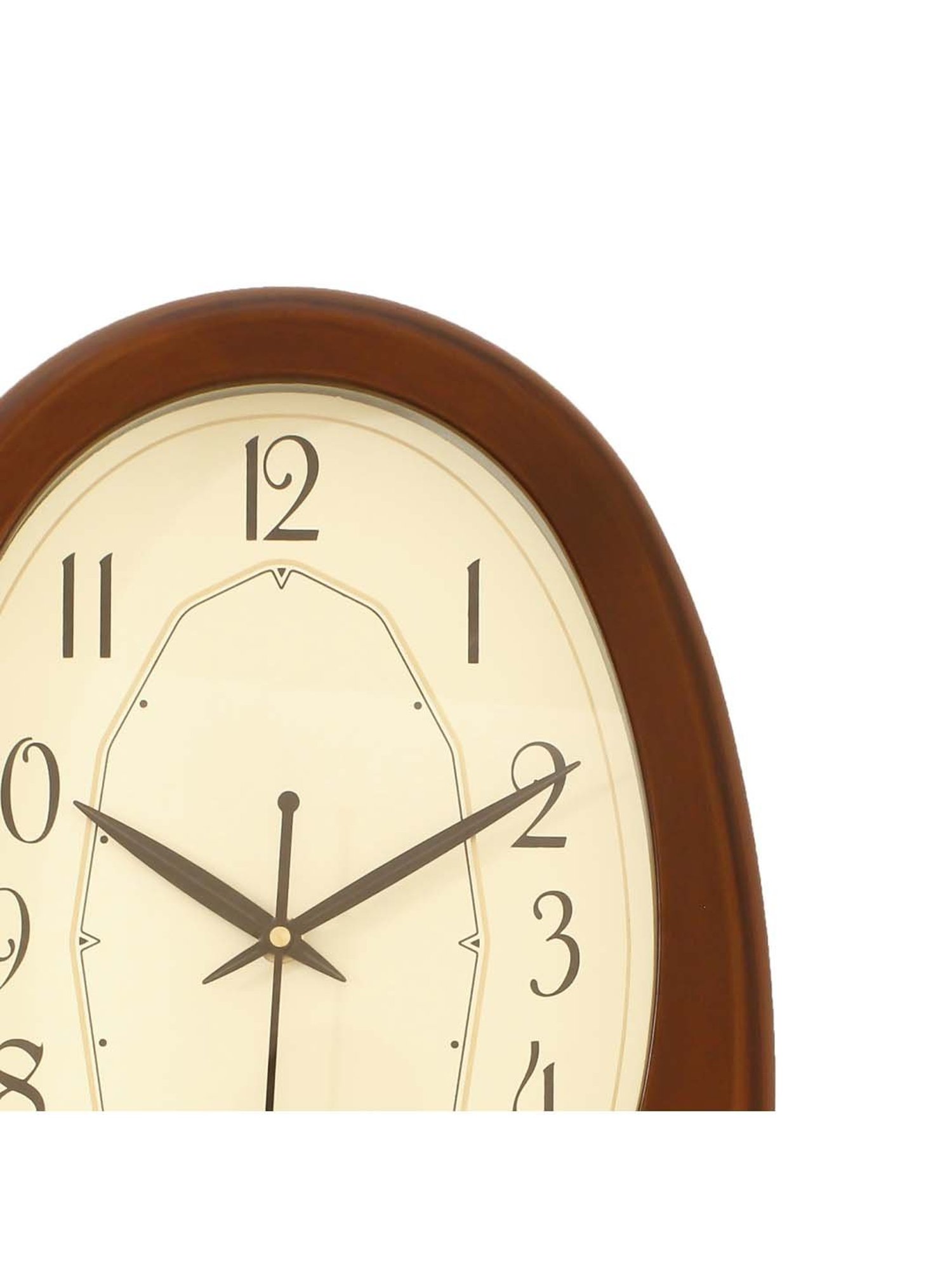 eCraftIndia Golden Brown Plastic Vertical Pendulum Analog Wall Clock