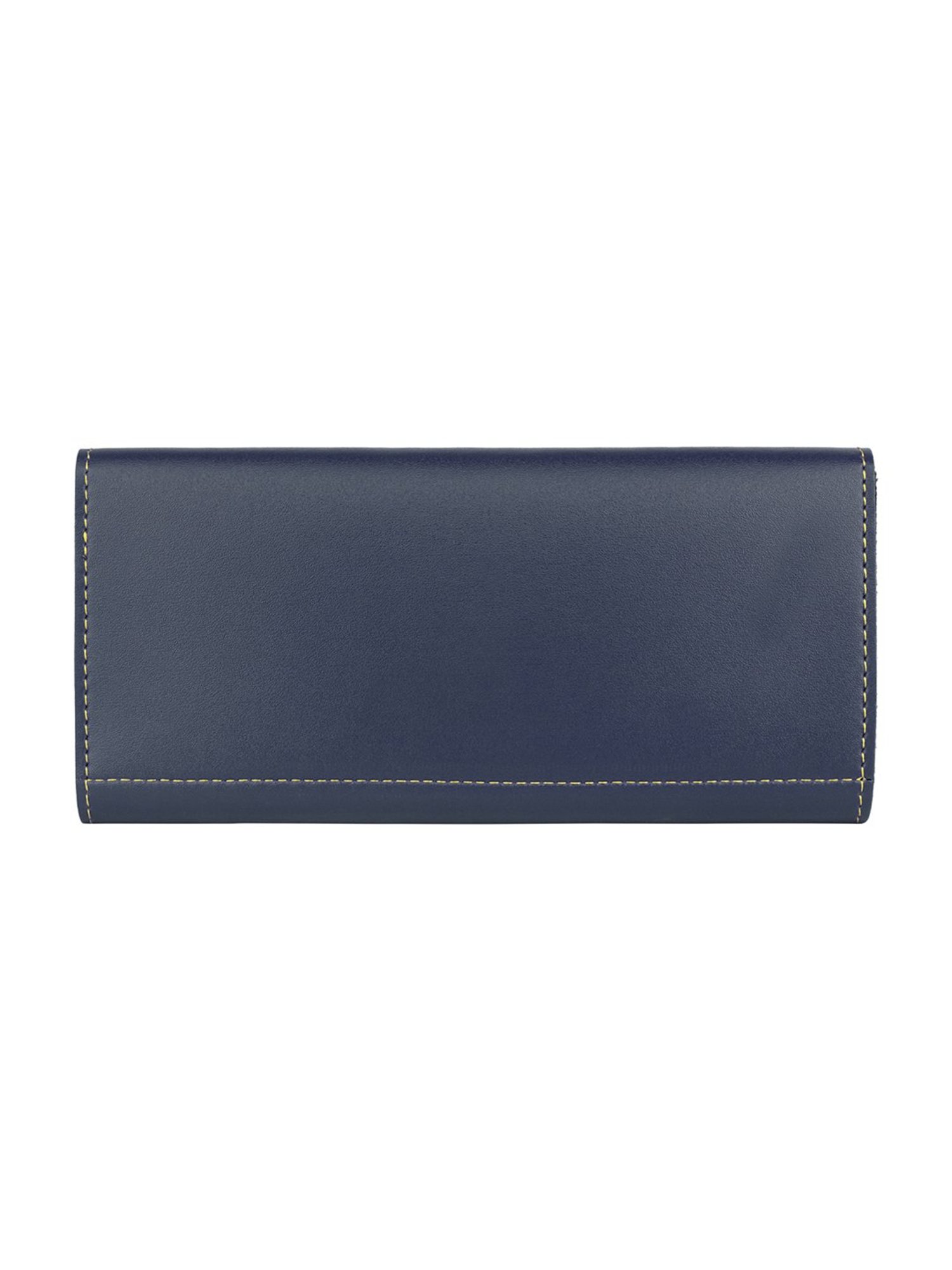 SCHARF Blue Solid Bi-Fold Wallet for Women