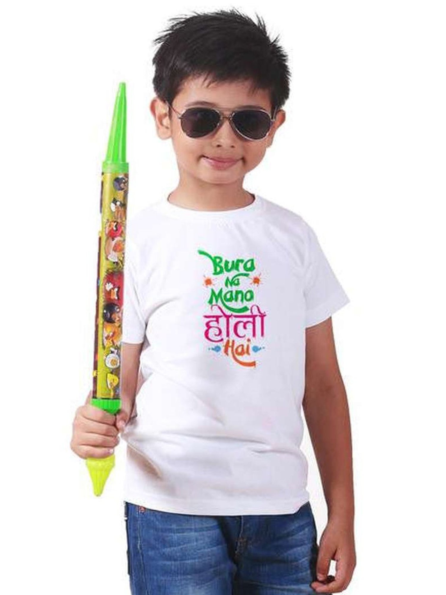 BonBoys White Cotton Bura Na Mano Printed T-Shirt