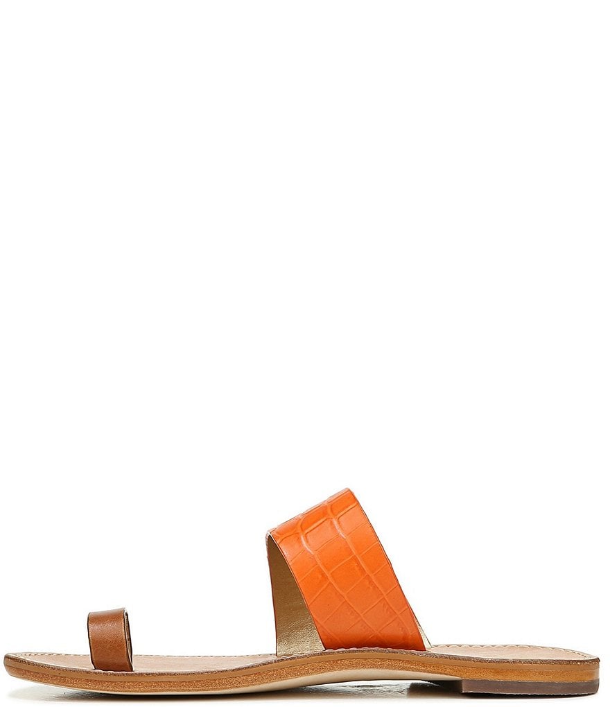 Sam Edelman Maxy Croc Embossed Leather Toe Ring Sandals