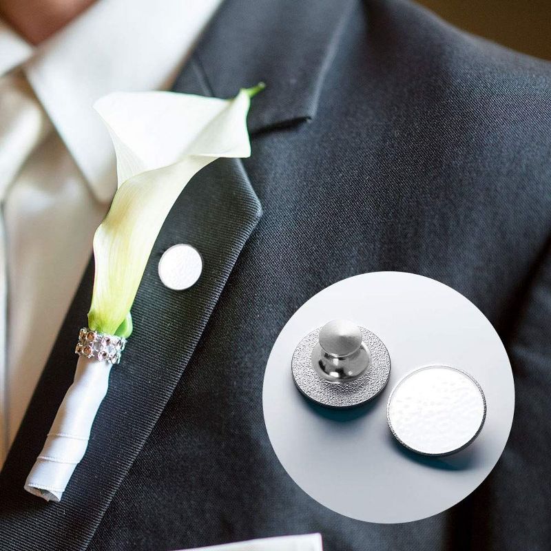 Genie Crafts 100 Packs Silver Locking Pin Backs, Jewelry Making Supplies for Arts and Crafts