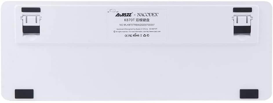 A-jazz K870T Wired and Bluetooth Wireless Dual-mode Connectivity RGB Backlit TKL Mechanical Keyboard(Red switch)