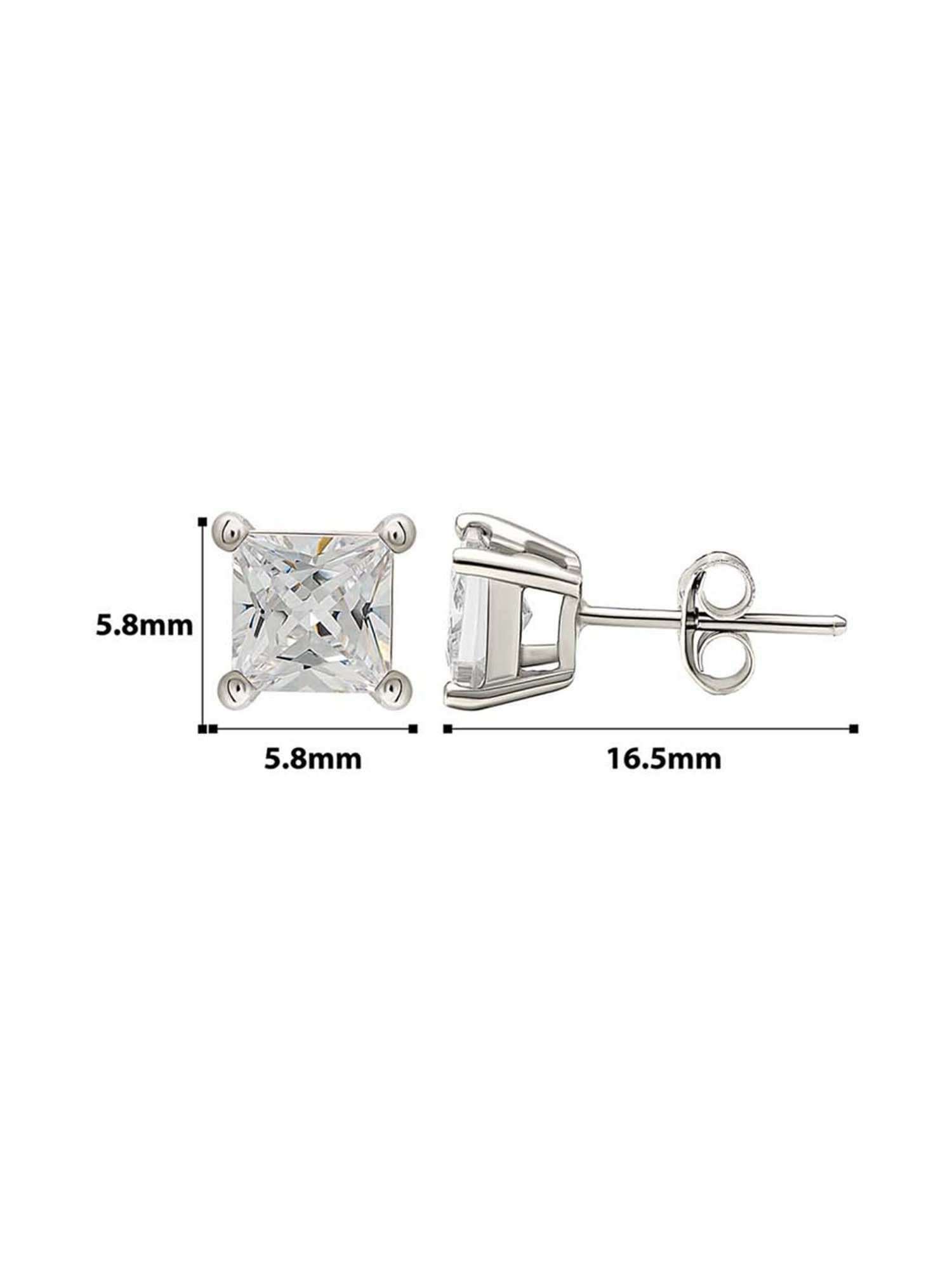Silberry 925 Sterling Silver Classic 6mm Stud Earrings for Women