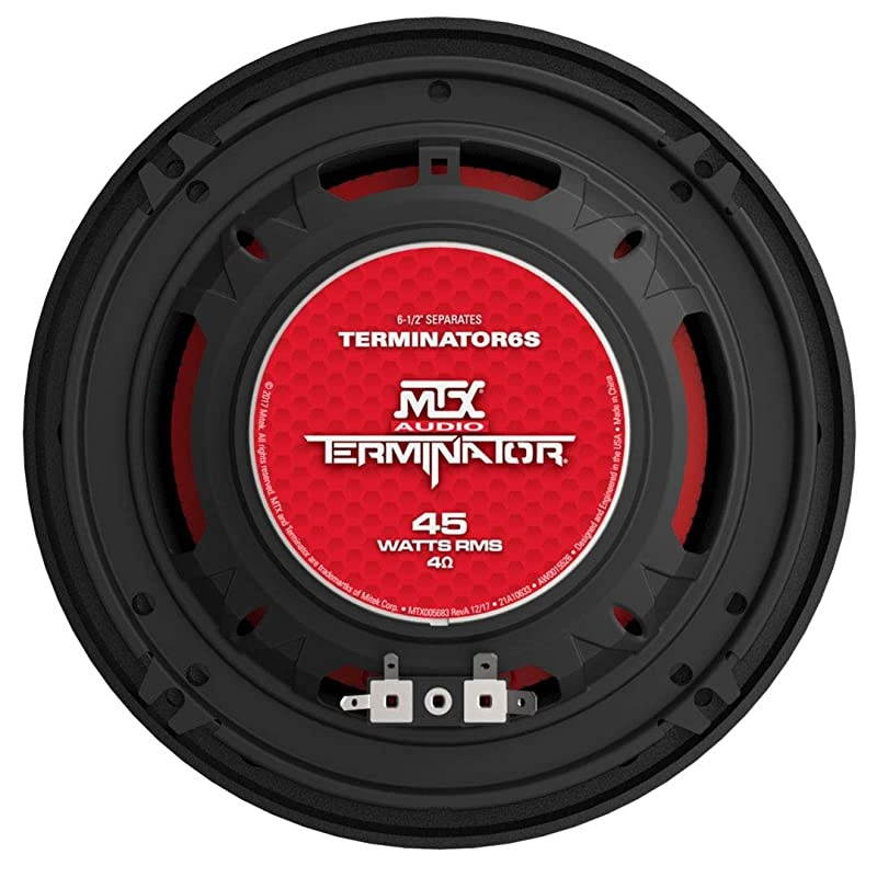 Terminator 6.5 Inch Woofer Cone Component Speaker Pair with 45 Watt RMS