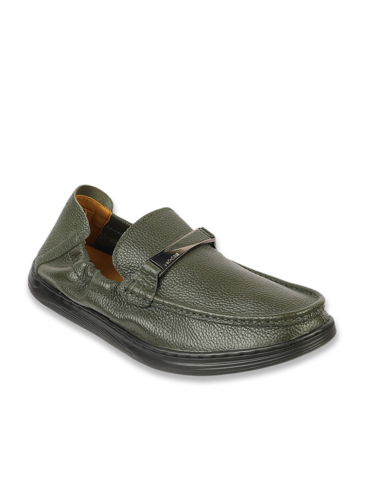 Mochi Men's Green Casual Loafers