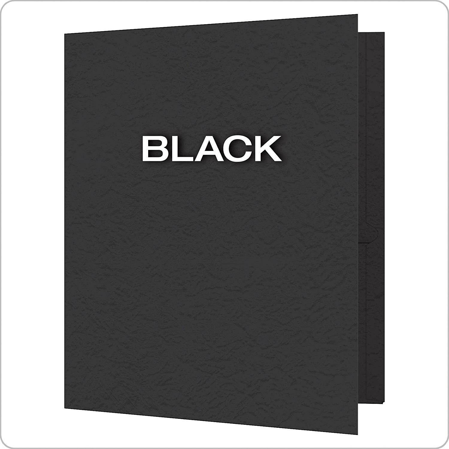 Oxford Two-Pocket Folders w/Fasteners, Black, Letter Size, 25 per box (57706)