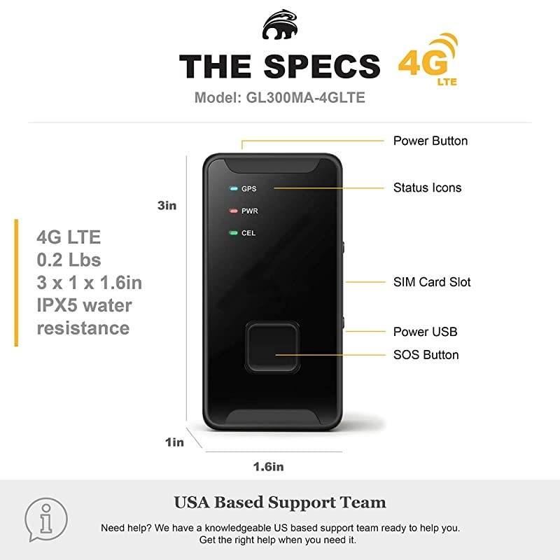 GPS 4GLTE Real Time Tracker for Vehicles Campers Fleets Assets with Waterproof Hardshell Magnetic Case