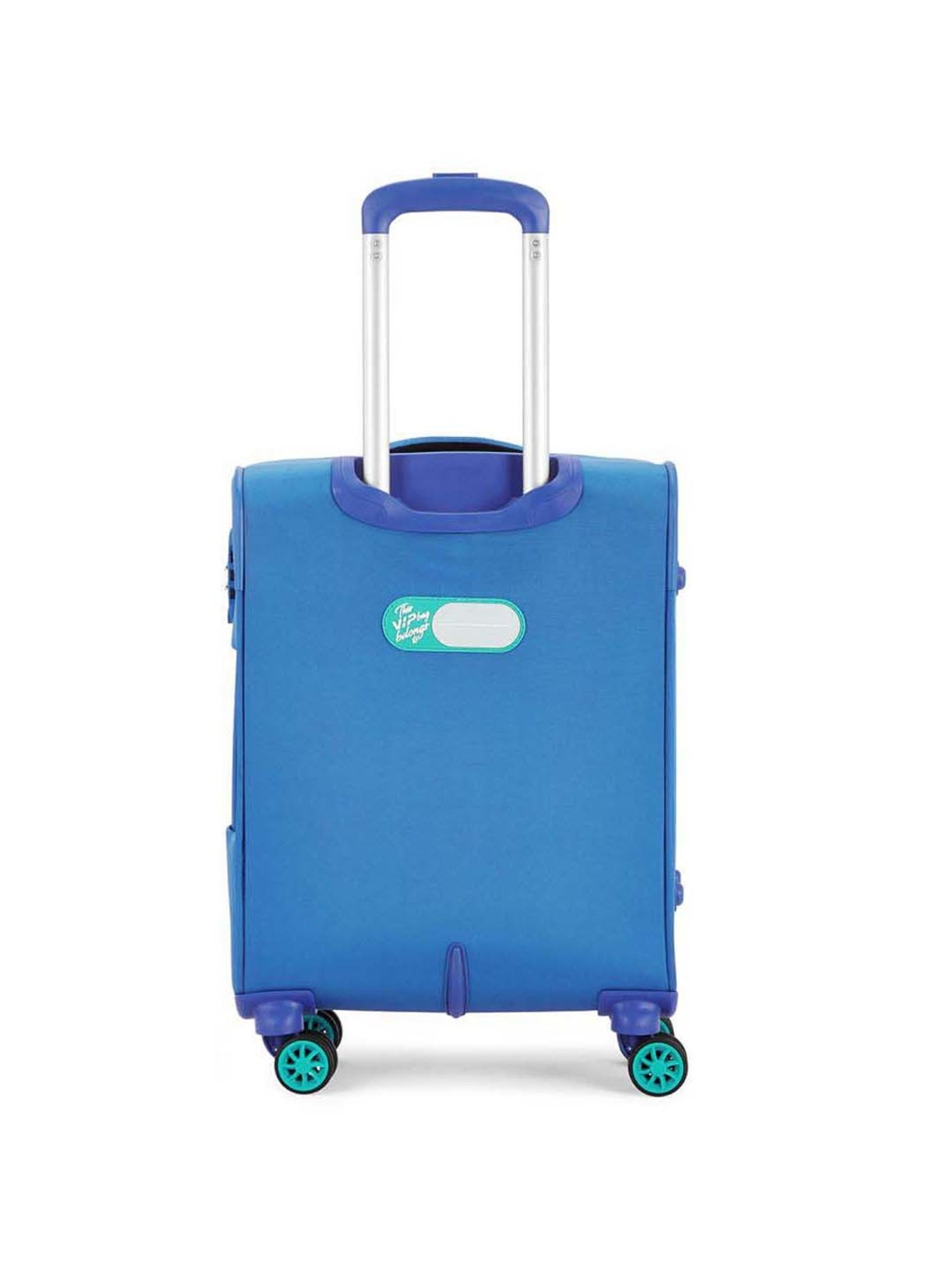 VIP Lucern Str Exp Blue Color Block Soft Cabin Trolley Bag - 37.5 cm